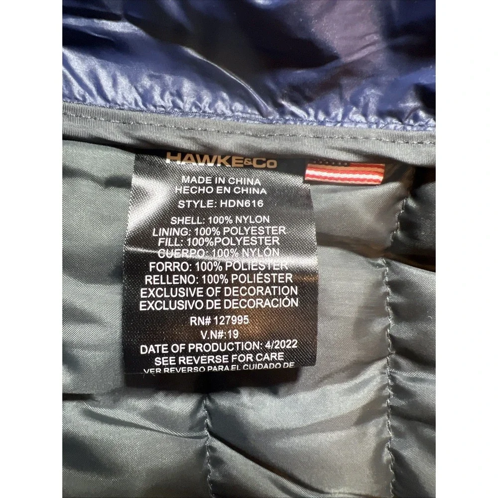 Hawke & Co Men's Sz S Pro series New With Tags Quilted Hoodie Jacket Blue